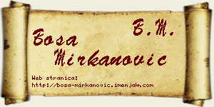 Bosa Mirkanović vizit kartica